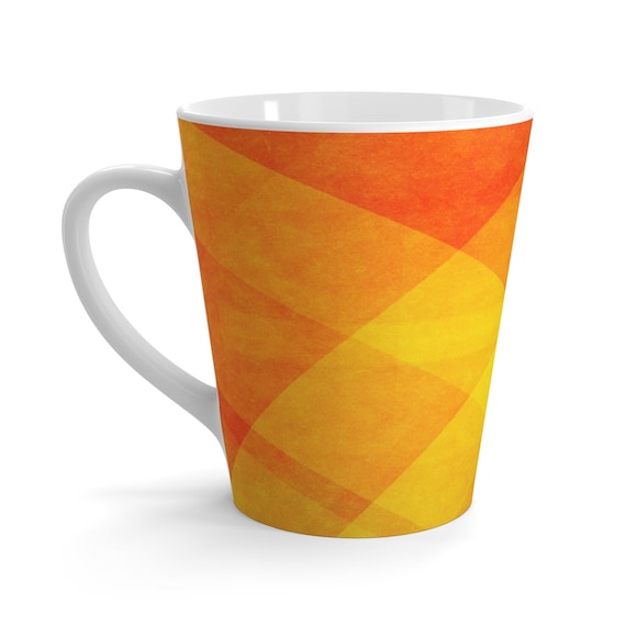 Retro distressed Mid Century Modern Orange and Yellow Latte mug