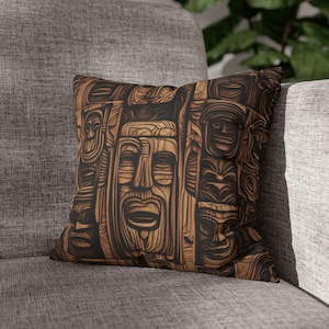 Retro Tiki Lounge-kussensloop: modern tropisch decor uit het midden van de eeuw