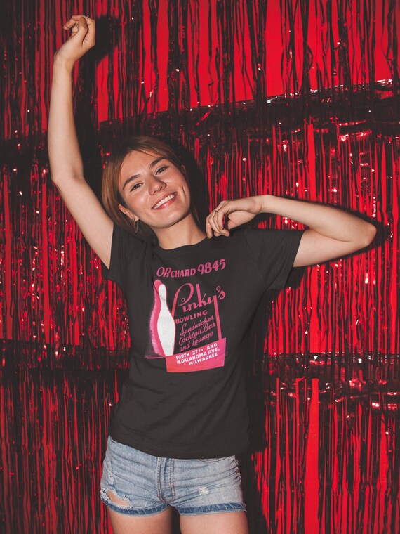 Retro PINKY'S Bowling , Milwaukee - Retro Mid Century Modern Advertising , Bella + Canvas Unisex Jersey Short Sleeve Tee