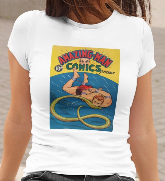 Retro AMAZING MAN Comic Bella+Canvas Unisex Jersey Short Sleeve Tee.