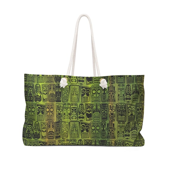 Retro Tiki Green Mid Century Modern  Weekender Bag. Come Fly Away, Let's Go on a Trip!