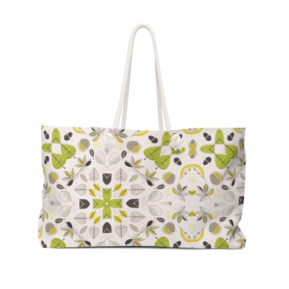 Retro 60's Floral Montage Weekender Bag lets you get the heck outta town!