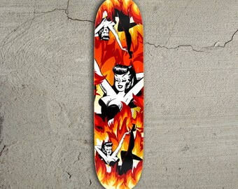 Skateboard Deck Devil Doll Retro Pinup Tattoo Style - Etsy
