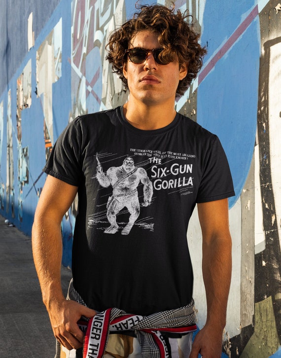 Retro Pulp Gorilla Western on soft Bella+Canvas Unisex Jersey Short Sleeve Tee Shirt