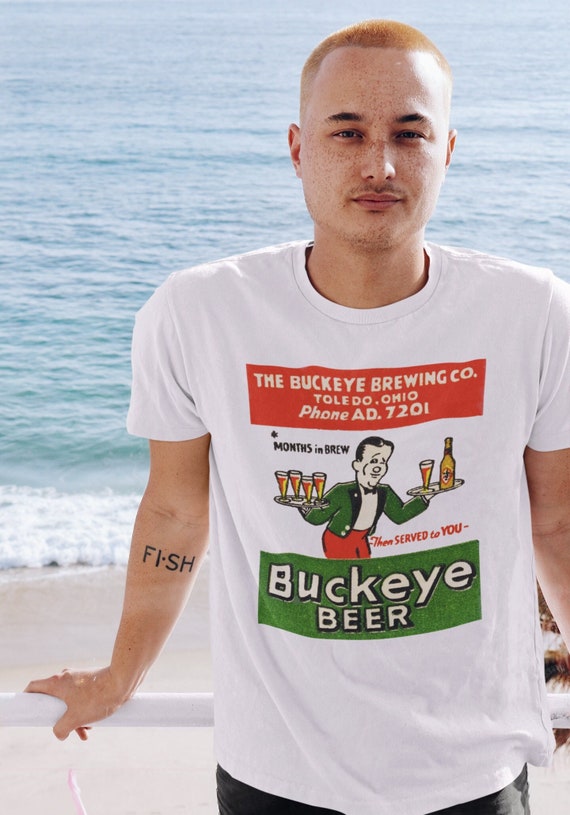 Retro BUCKEYE BEER created in 1935 till the 70's on Bella + Canvas Unisex Jersey Short Sleeve Tee / Toledo Ohio Brewery