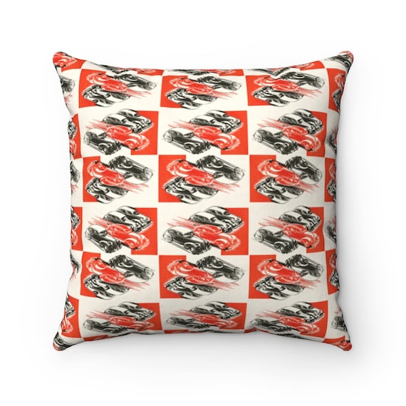 Retro 1940's Cars on Spun Polyester Square Pillow Case,  Great for Auto Fan, 4 sizes