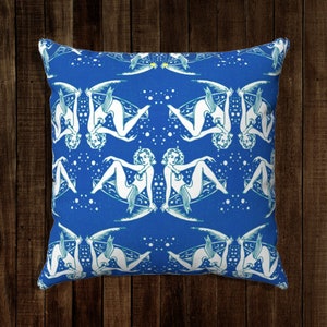 Art Deco Square Pillow Case, Champagne Bubble Flapper Burlesque Pattern in Spun Polyester Vintage Design, 4 sizes!