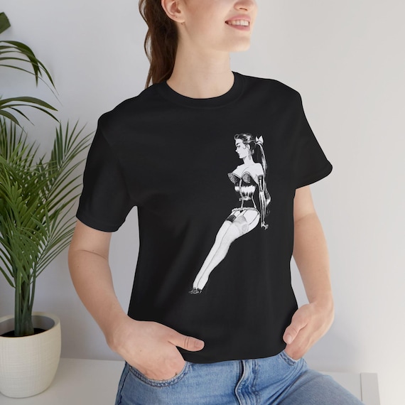 Retro 50s Burlesque BDSM Bondage Drawing T-Shirt | Retro Pinup Tee