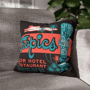 Taie d'oreiller MCM vintage Tiki Tropics Motel Restaurant vintage image 14