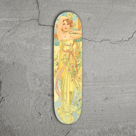 Art Nouveau Alphonse Mucha Skateboard Deck  B