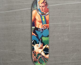 Science Fiction Space Murder (Betrayed by a Space Crustacean) Skateboard Deck