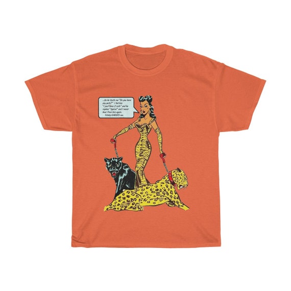 Big Cat Lover Unisex Heavy Cotton Tee Vintage Retro Bondage Art Cat Lover Funny shirt