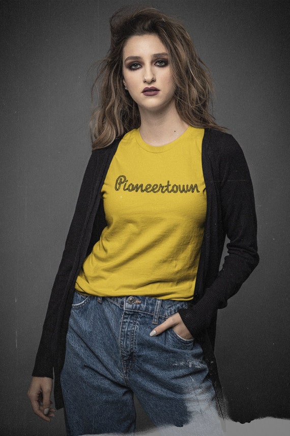 Retro California High Desert Vibe with PIONEERTOWN on a Unisex Jersey Short Sleeve Bella+Canvas Tee
