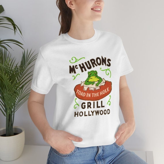 Retro Toad in the Hole Grill Hollywood on a Bella+Canvas Short Sleeve Tee. Perfect for English / California Retro Foodie