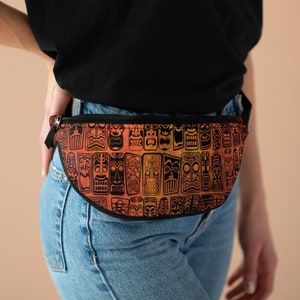 Retro Tropical Tiki Mid Century Modern Fanny Pack, ORANGE