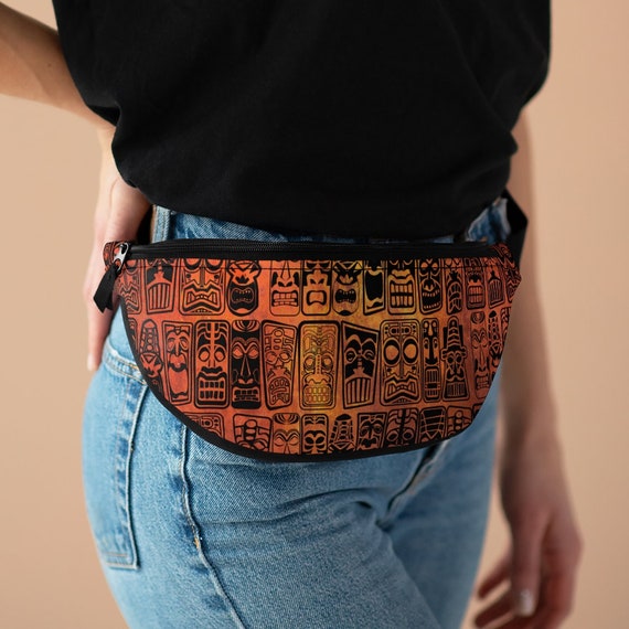 Retro Tropical Tiki Mid Century Modern Fanny Pack, ORANGE