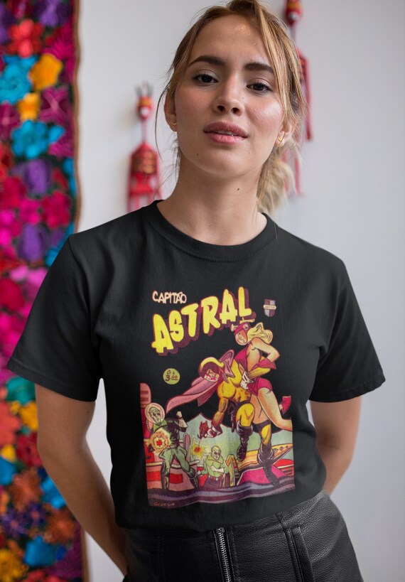 Retro Spanish Super Hero Comic Book Art Unisex Jersey Short Sleeve Bella+Canvas Tee Shirt /  Sci Fi and Fantasy Lovers gift