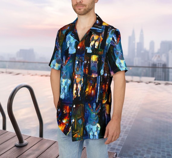 Retro Tiki Hawaiian Shirt: Mid-Century Modern Luau Party Outfit