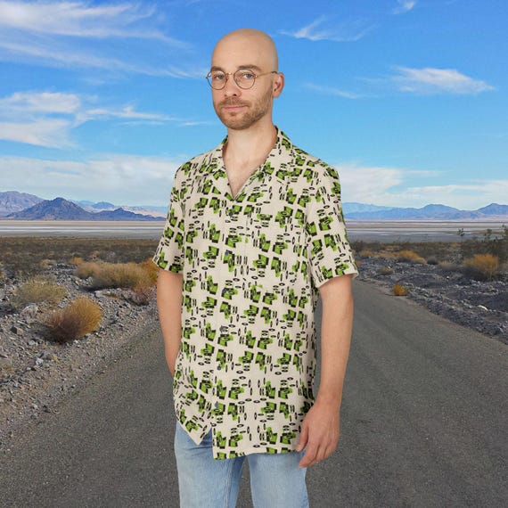 Retro Record Player Hawaiian Shirt: 50s MCM Tiki Aloha Top