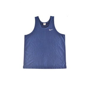Nike Vintage 1990s Small Swoosh Blue Tank Top F8 SFO Made in USA