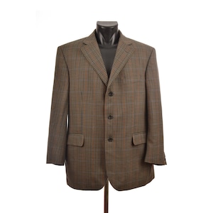 Daks Signature Vintage Houndtooth Blazer Jacket Pure New Wool