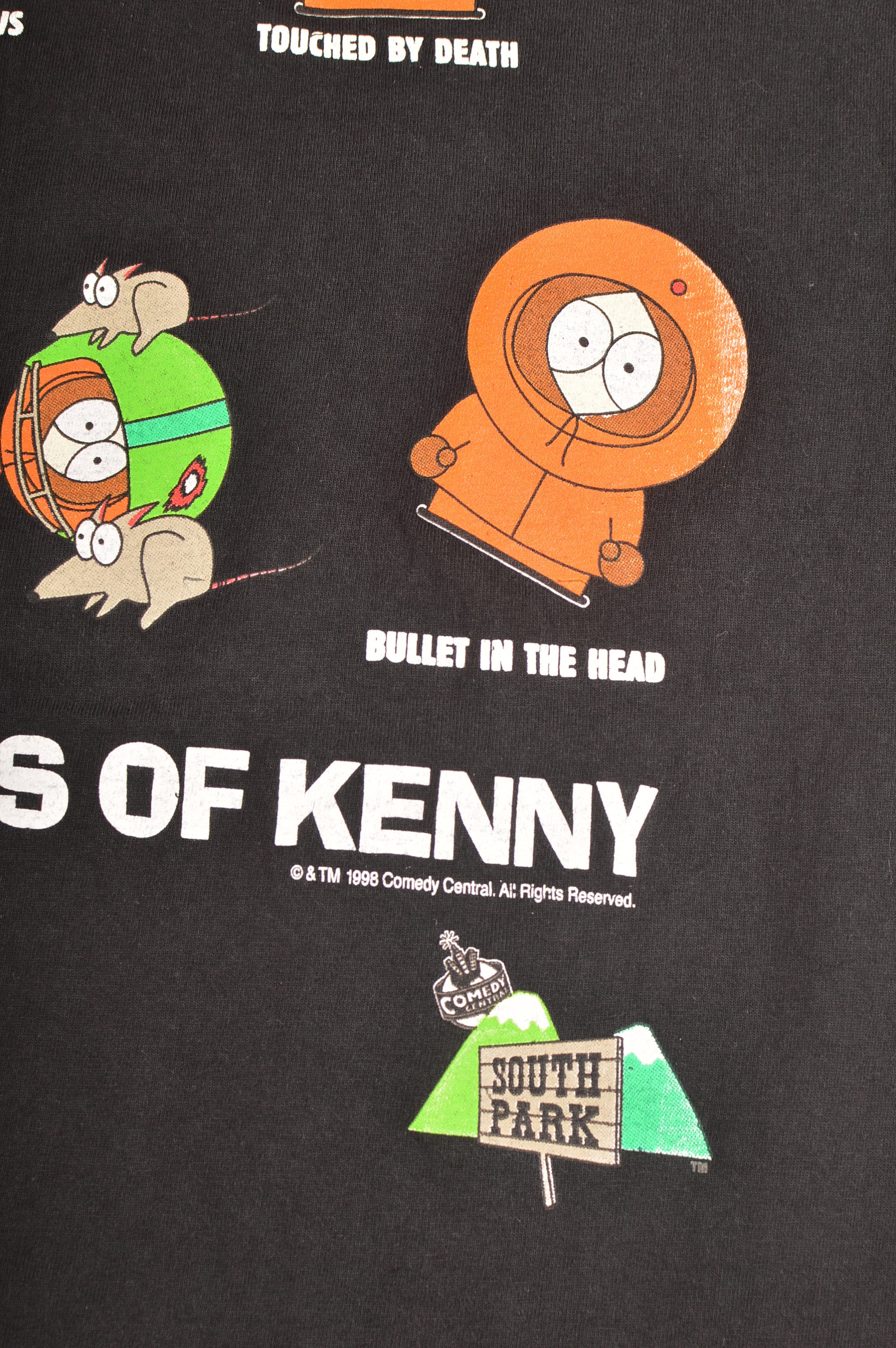 レア　SOUTH PARK サウスパーク 1998年　Volcano 限定レア品 ロゴテル サウスパーク ケニーの数々の死 ヴィンテージ 1998 ブラック