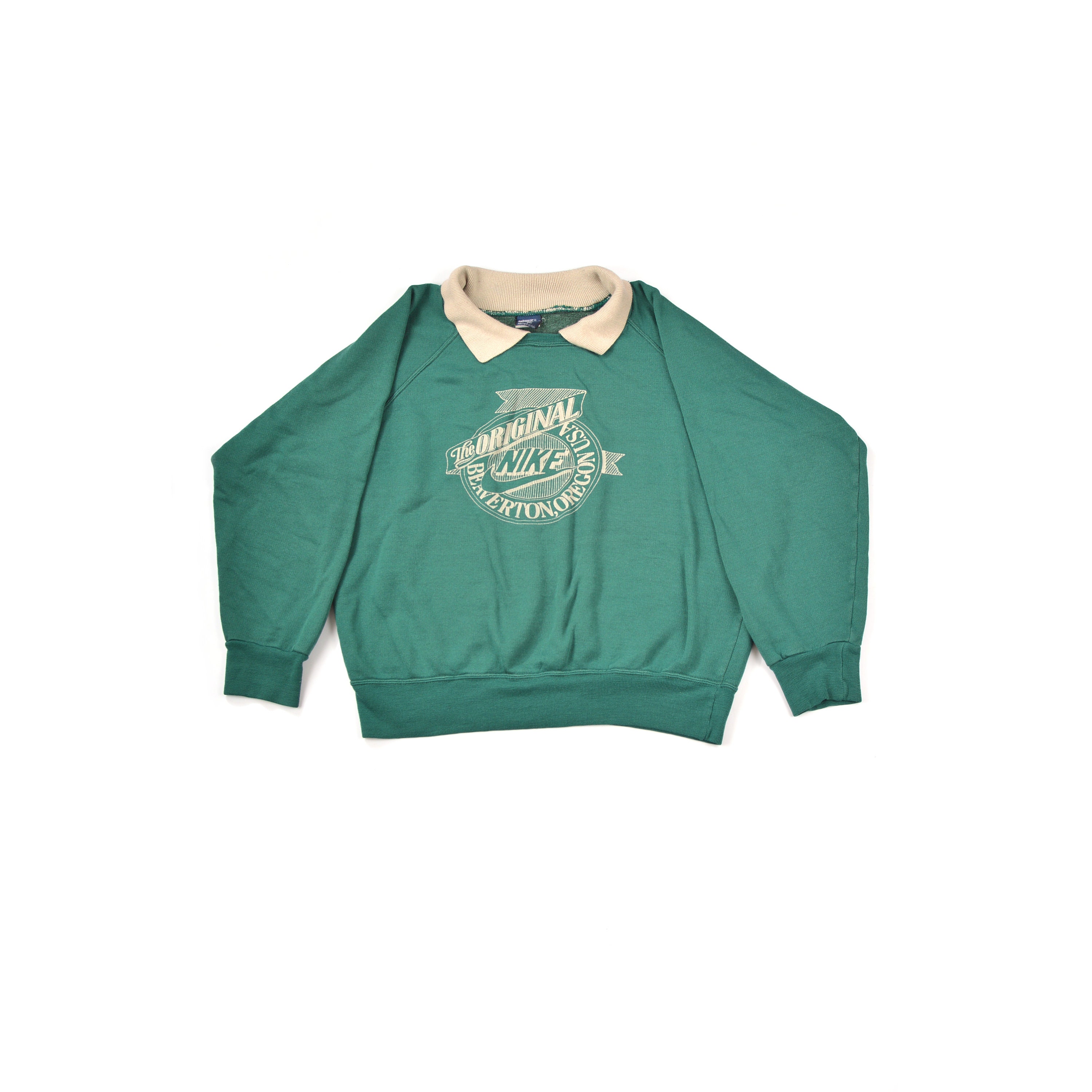Vintage 00s Cotton Colour-Block Stone Nike One Bowerman Drive Beaverton  Oregon Usa Women's Sweatshirt - X-Large– Domno Vintage