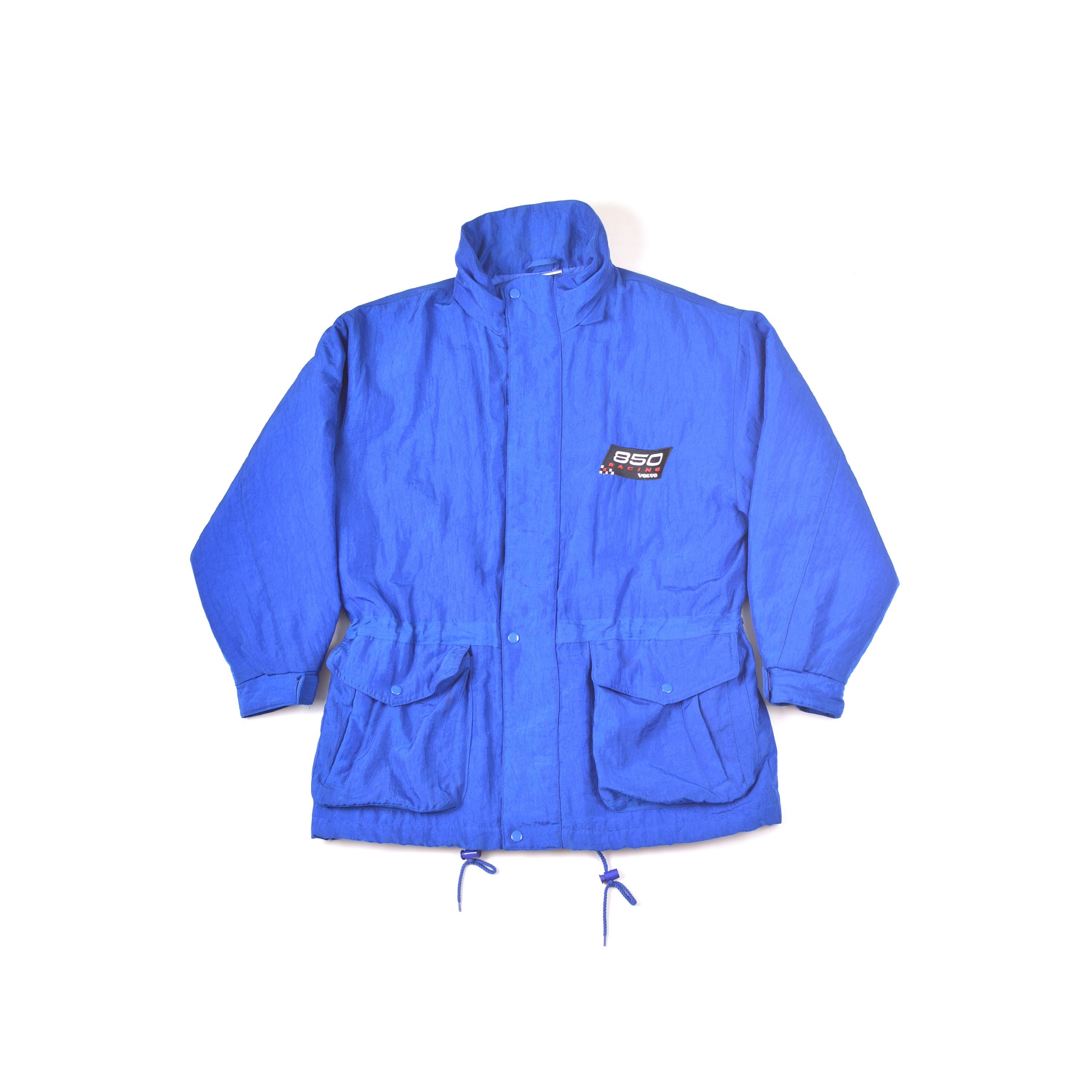 Giacca isolante in nylon blu vintage Volvo 850 Racing Italia