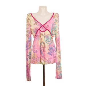 Etro Milano Viscose Blend Paisley Blouse Top Made in Italy