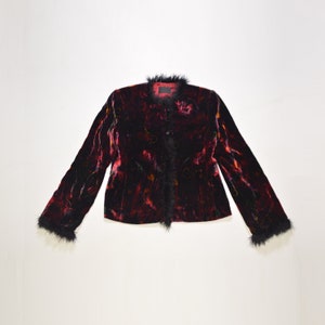 Vintage Wmns Caroline Charles Studio Designer Rayon Silk Multicolor Blazer Luxury