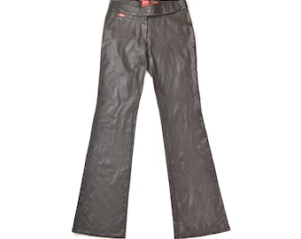 Miss Sixty Basic Italy Roxy Vintage Y2K 2000s Faux Vegan Leather Flare Pants Trousers