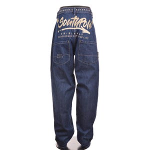 Southpole Embroidered Big Back Logo Vintage Denim Jeans Zip Fly
