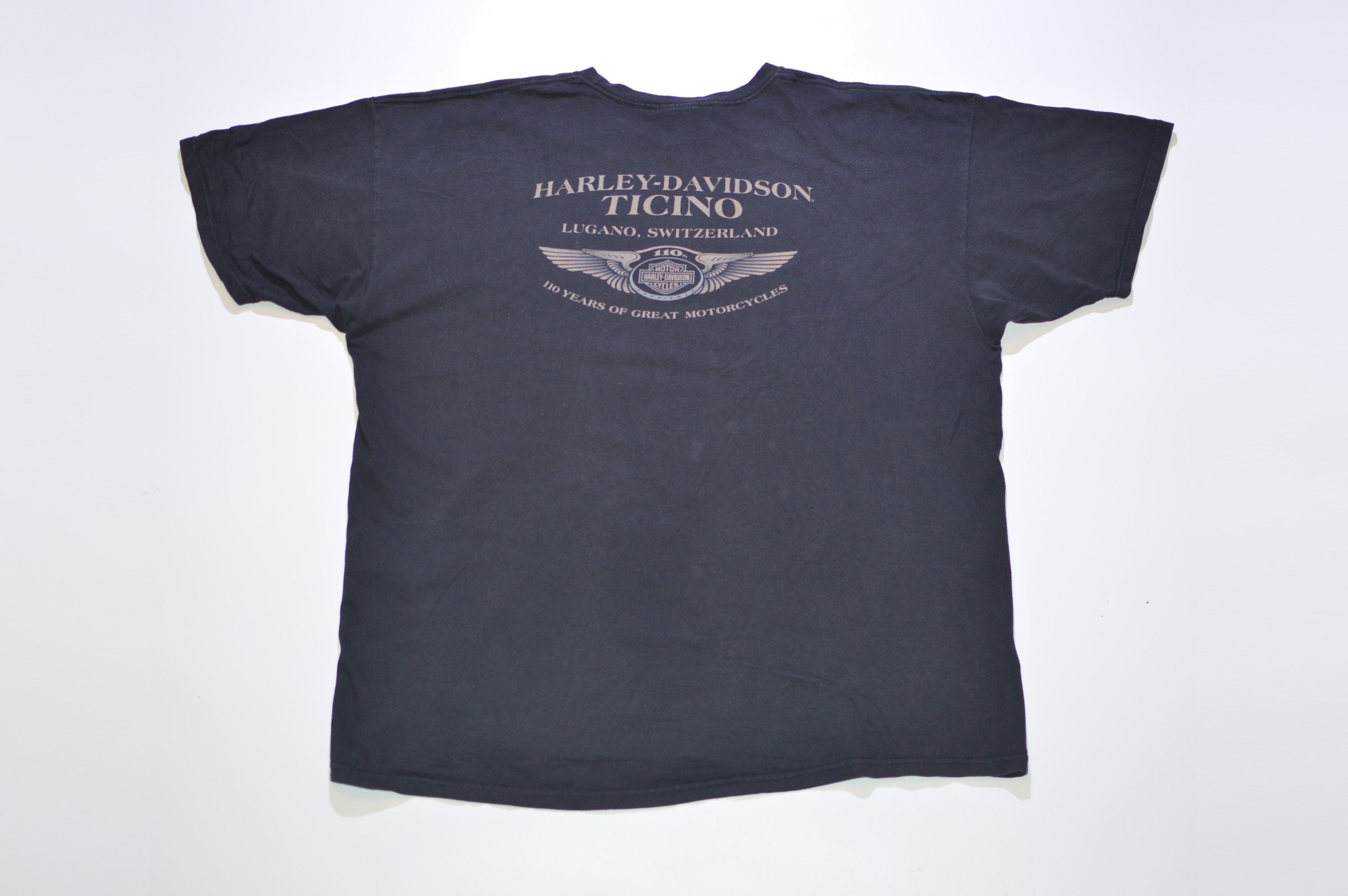 ヴィンテージ ハーレーダビッドソン Tシャツ：110周年、スイス 