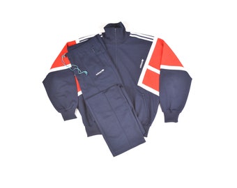 ¡Menta! Adidas Vintage Track Suit Color Block Track Top Pants Hecho en Hungría 1980s 80s 1990s 90s