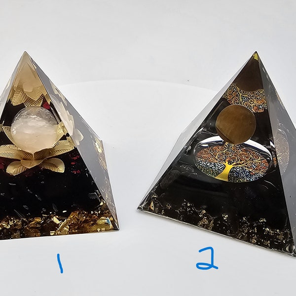 Resin Pyramid with Lighted Base,resin pyramid,cool gift,pyramid,orgonite pyramid,lit pyramid,lighted pyramid,birthday gift,crystal pyramid