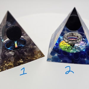 Resin Pyramid with Lighted Base,resin pyramid,cool gift,pyramid,orgonite pyramid,lit pyramid,,birthday gift,crystal pyramid,unique gift