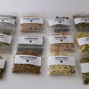 1/4 OZ herbs, ritual herbs, essential oil supplies, herbs A to E, hoodoo/voodoo herbs by the 1/4 ounce,  apothecary herbs, gift for witches
