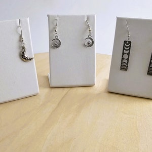 Moon Earrings, triple moon earrings, unique earrings, earring gift,925 silver earrings, dangle earrings