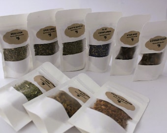 1/2 OZ herbs, ritual herbs, essential oil supplies, herbs A to D, hoodoo/voodoo herbs by the 1/2 ounce,  apothecary herbs, gift for witches