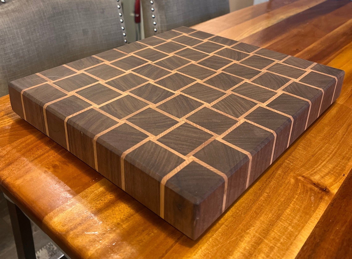 Walnut and Cherry Basket Weave Cutting Board Etsy