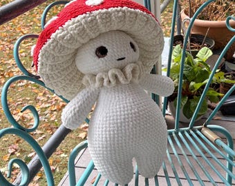 Anita the Giant Mushroom Sprite: Amanita muscaria, Fairycore Toadstool Plushie