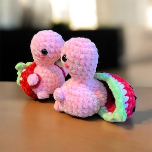 Fruit Cheeky Turtle Crochet Plushie: Amigurumi with Removable Shell