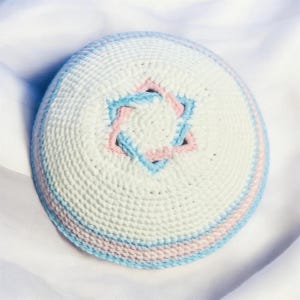 LGBTQIA+ Pride Rainbow Kippah - custom Yarmulke “Frik” Trans Lesbian Bisexual Star of David