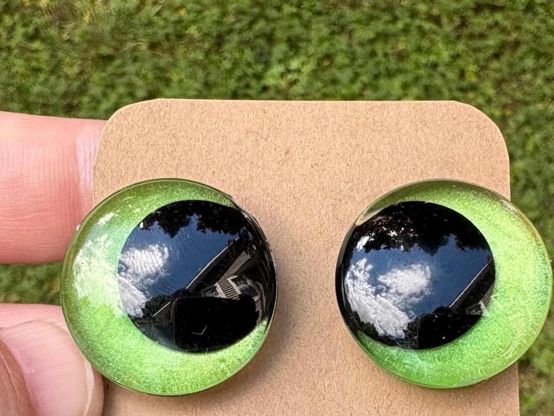 Fury-Inspired Safety Eyes: Blue & Green Sinker Eyes for Amigurumi image 4