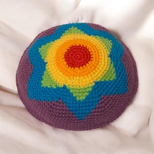 LGBTQ+ Pride Kippah Star of David custom crochet design frik yarmulke - Any Colors! rainbow, transgender, bisexual, gay, lesbian, asexual