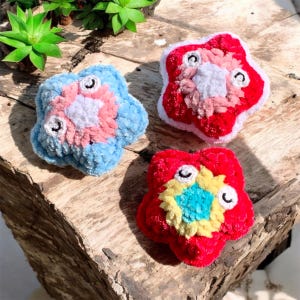 Pride Starfish Plushie: Hand-Crocheted Chenille Yarn, LGBTQIA+ Support Pet