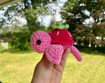 Mini Fruit Turtle Plush – Hand Crocheted Baby Sea Turtle Amigurumi