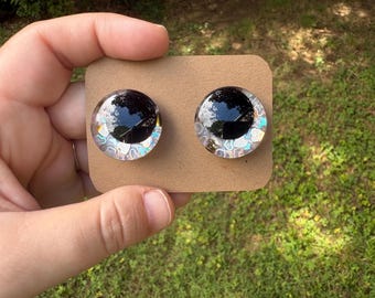 Heart Glitz Eyes for Crochet Plushies: Hand-Painted Glitter Sinker Eyes