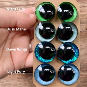 Fury-Inspired Safety Eyes: Blue & Green Sinker Eyes for Amigurumi image 1