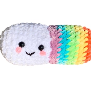 Pride Flag Chill Pill Plushie: Crochet Emotional Support Pet